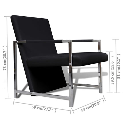 Fauteuils Lot De 2 Avec Cadre Chromé Similicuir