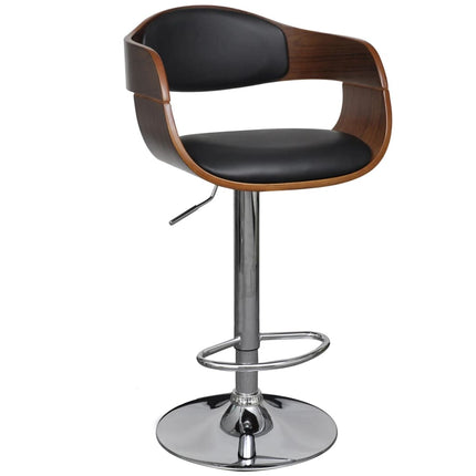 Tabouret De Bar Bois Courbé Et Similicuir