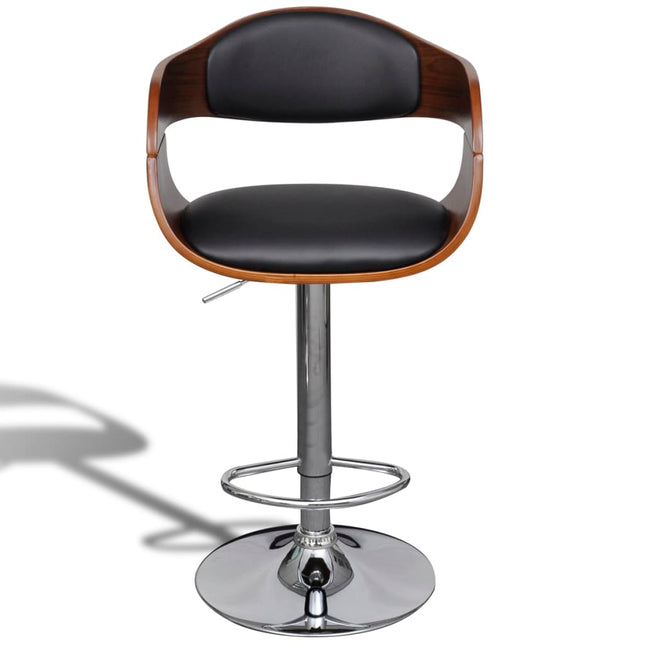 Tabouret De Bar Bois Courbé Et Similicuir