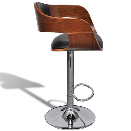 Tabouret De Bar Bois Courbé Et Similicuir
