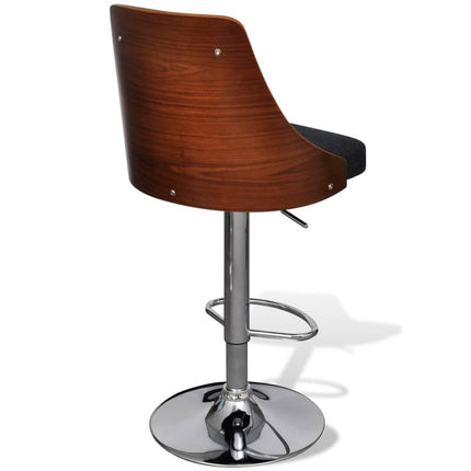 Tabourets De Bar Lot De 2 Bois Courbé Et Tissu