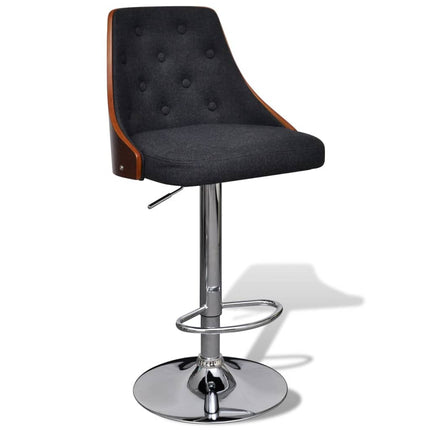 Tabourets De Bar Lot De 2 Bois Courbé Et Tissu