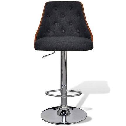 Tabourets De Bar Lot De 2 Bois Courbé Et Tissu