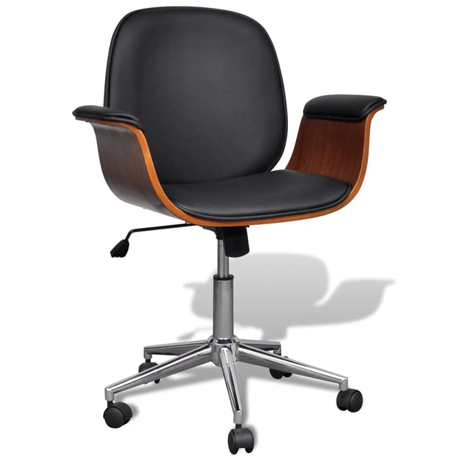 Chaise Pivotante Bois Courbé Et Similicuir
