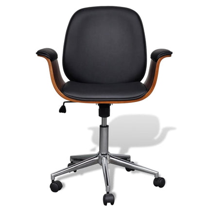 Chaise Pivotante Bois Courbé Et Similicuir
