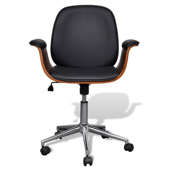 Chaise Pivotante Bois Courbé Et Similicuir