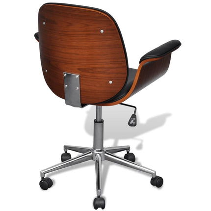 Chaise Pivotante Bois Courbé Et Similicuir