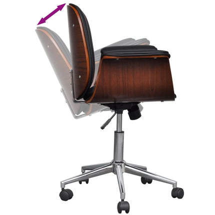 Chaise Pivotante Bois Courbé Et Similicuir
