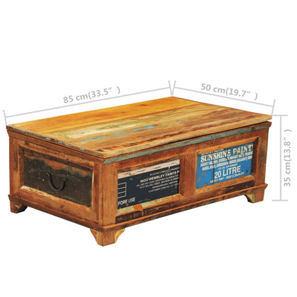 Table Basse Avec Espace De Rangement Vintage Bois Recyclé
