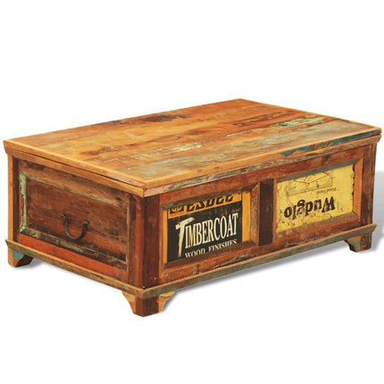 Table Basse Avec Espace De Rangement Vintage Bois Recyclé