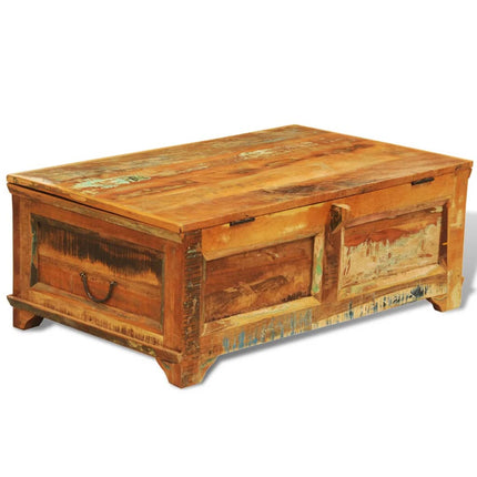 Table Basse Avec Espace De Rangement Vintage Bois Recyclé