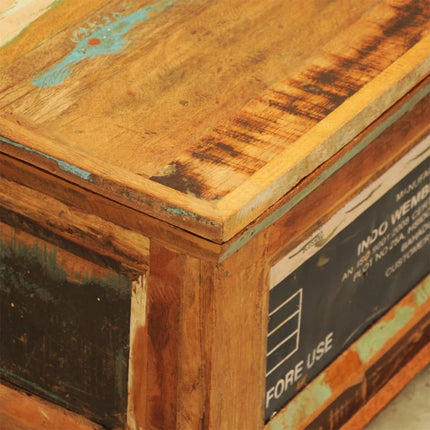 Table Basse Avec Espace De Rangement Vintage Bois Recyclé