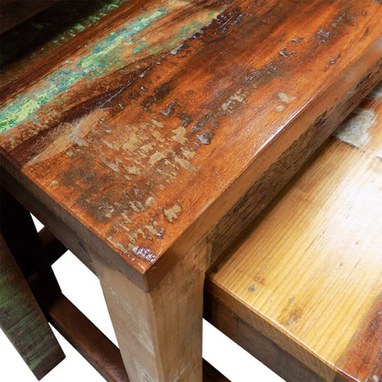 Table Gigogne 3 Pcs Vintage Bois De Récupération