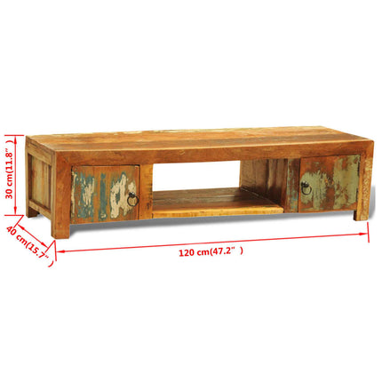 Meuble Tv Avec 2 Portes Bois De Récupération Vintage