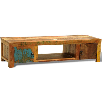 Meuble Tv Avec 2 Portes Bois De Récupération Vintage