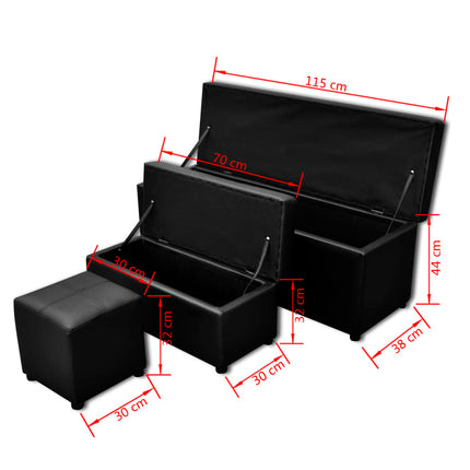 Set De Banc De Rangement En Simili Cuir