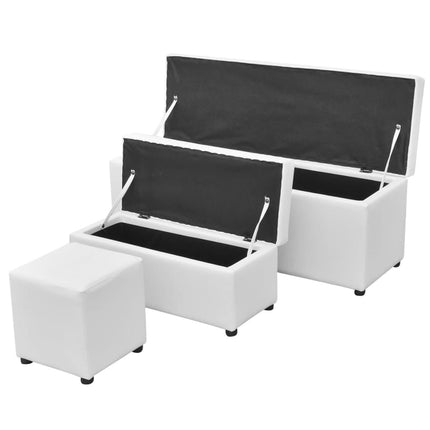Set De Banc De Rangement En Simili Cuir