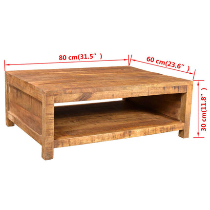 Table Basse Bois Massif De Manguier Argent