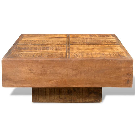 Table Basse Carrée Marron Bois Massif De Manguier