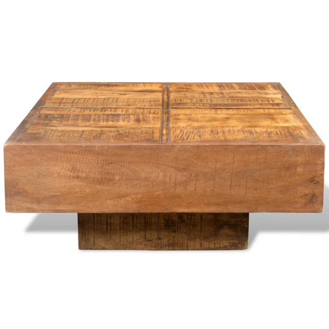 Table Basse Carrée Marron Bois Massif De Manguier