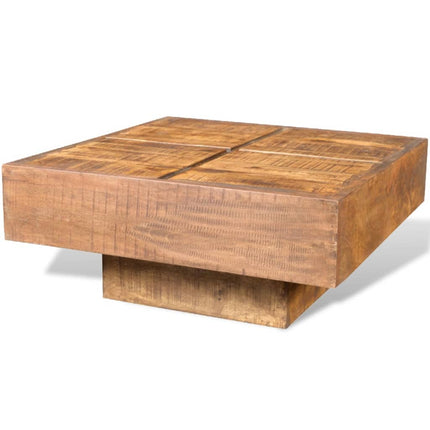 Table Basse Carrée Marron Bois Massif De Manguier
