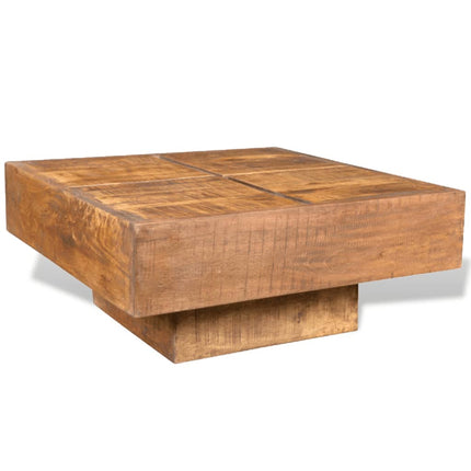 Table Basse Carrée Marron Bois Massif De Manguier