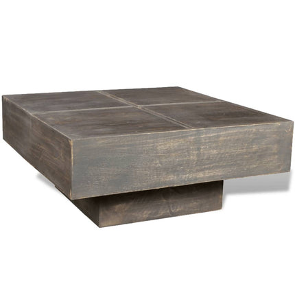 Table Basse Carrée Marron Bois Massif De Manguier