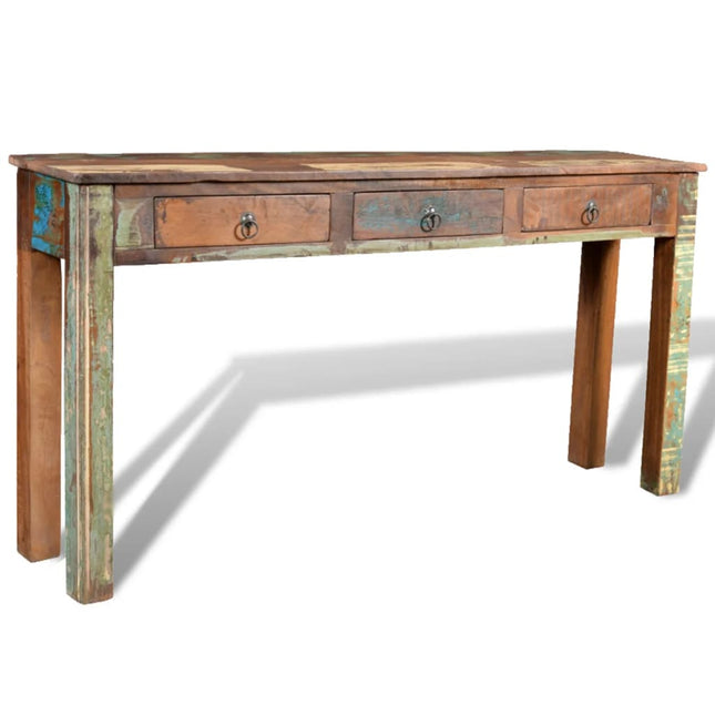 Table Console Avec 3 Tiroirs Bois Recyclé