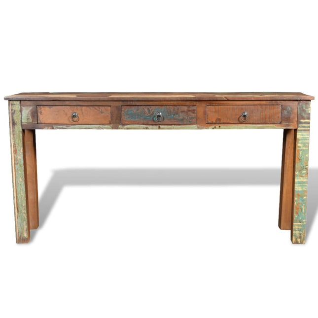 Table Console Avec 3 Tiroirs Bois Recyclé