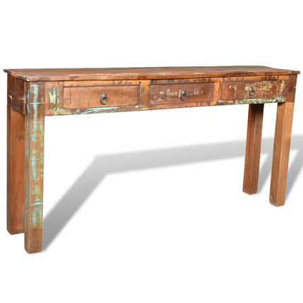 Table Console Avec 3 Tiroirs Bois Recyclé