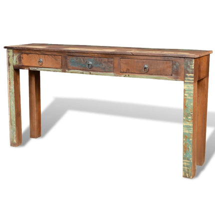 Table Console Avec 3 Tiroirs Bois Recyclé