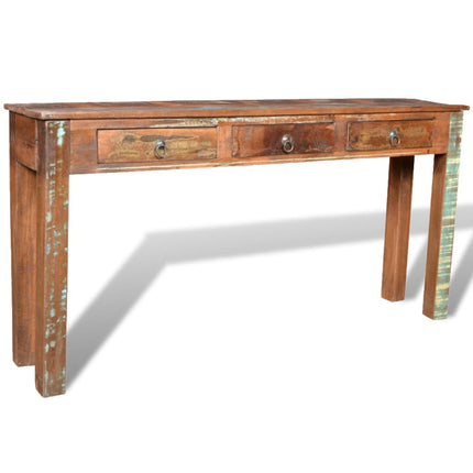 Table Console Avec 3 Tiroirs Bois Recyclé