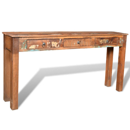 Table Console Avec 3 Tiroirs Bois Recyclé