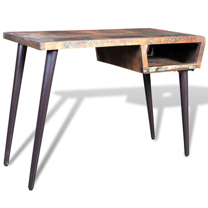 Bureau Avec Pieds En Fer Bois De Récupération