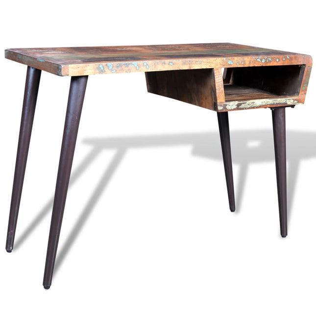 Bureau Avec Pieds En Fer Bois De Récupération