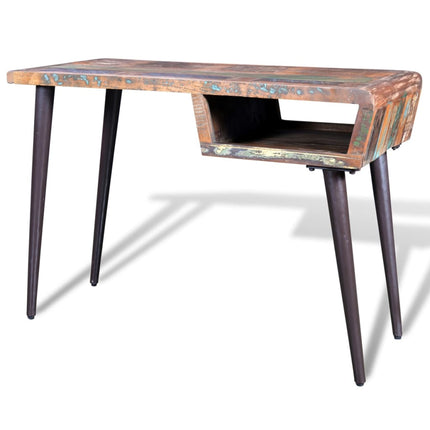 Bureau Avec Pieds En Fer Bois De Récupération