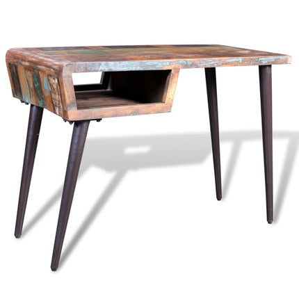 Bureau Avec Pieds En Fer Bois De Récupération