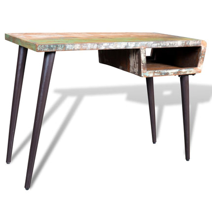 Bureau Avec Pieds En Fer Bois De Récupération