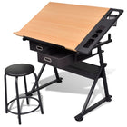 Table À Dessin Inclinable 2 Tiroirs Et Tabouret