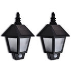Applique Murale Solaire Avec Capteur De Mouvement 2 Pcs Noir