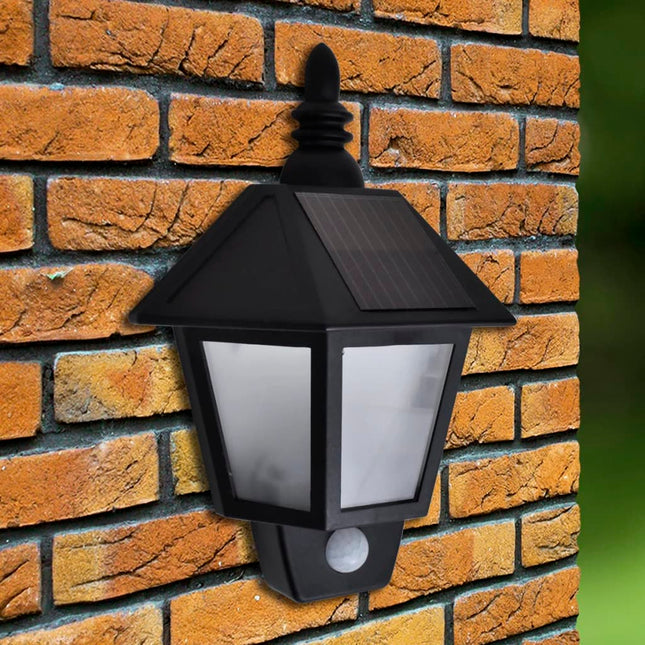 Applique Murale Solaire Avec Capteur De Mouvement 2 Pcs Noir