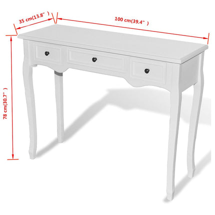 Table De Console Et Coiffeuse Avec 3 Tiroirs