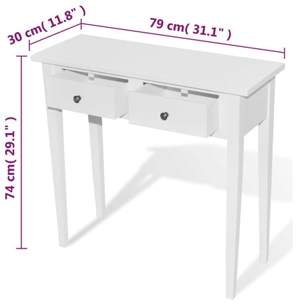 Table De Console Et Coiffeuse Avec 2 Tiroirs