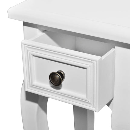 Table Gigogne 2 Pcs Avec Tiroir Blanc