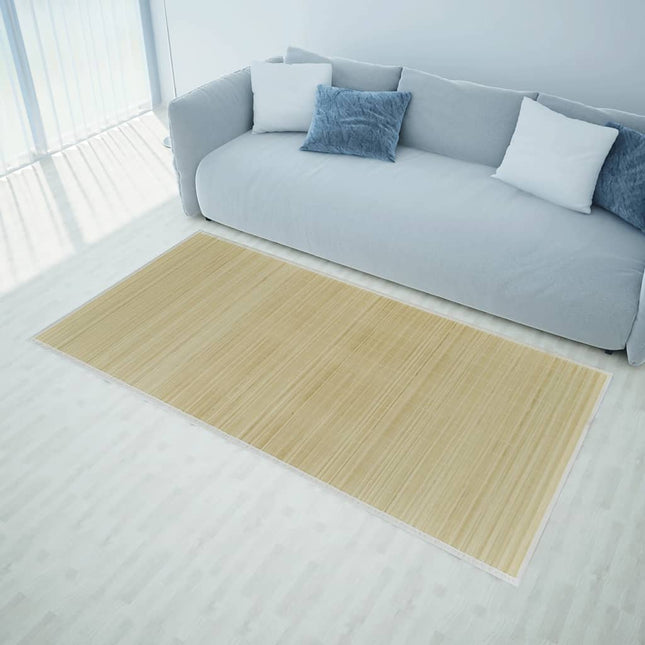 Tapis En Bambou Naturel À Latte Rectangulaire
