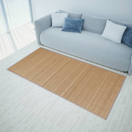 Tapis En Bambou Naturel À Latte Rectangulaire