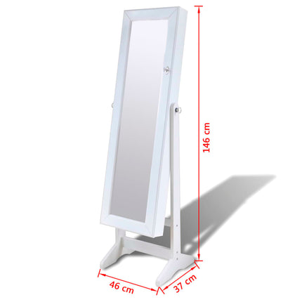 Armoire À Bijoux Sur Pied Avec Miroir Et Éclairage Led