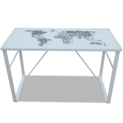 Bureau Rectangulaire Avec Motif De Carte Du Monde