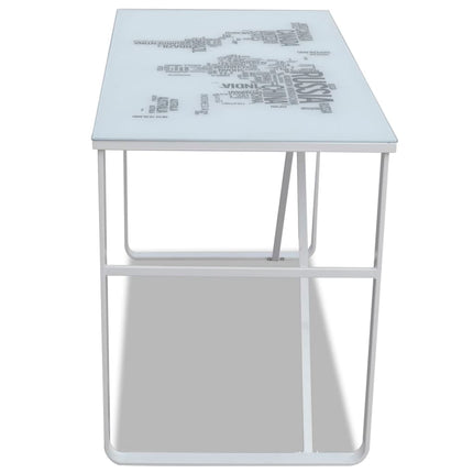 Bureau Rectangulaire Avec Motif De Carte Du Monde