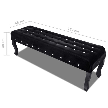 Banc Tissu Velours Avec Boutons En Cristal